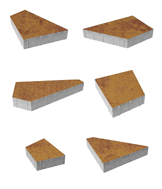 Тротуарная плитка ОРИГАМИ - Листопад гладкий Каир, комплект из 6 видов плит