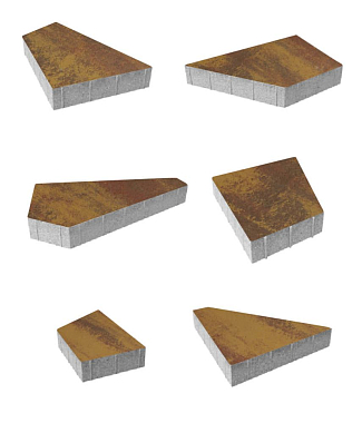 Тротуарная плитка ОРИГАМИ - Листопад гладкий Осень, комплект из 6 видов плит